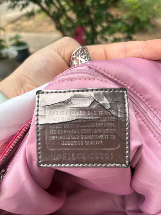 Y2K Coach Poppy Storypatch Hot Pink/Metallic Glam Tote 15301